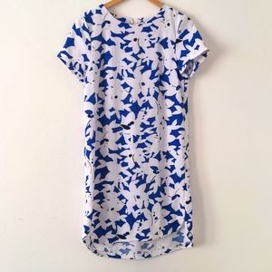 H&M Mod Floral Easy Fit Shirt Sleeve Dress sz 10